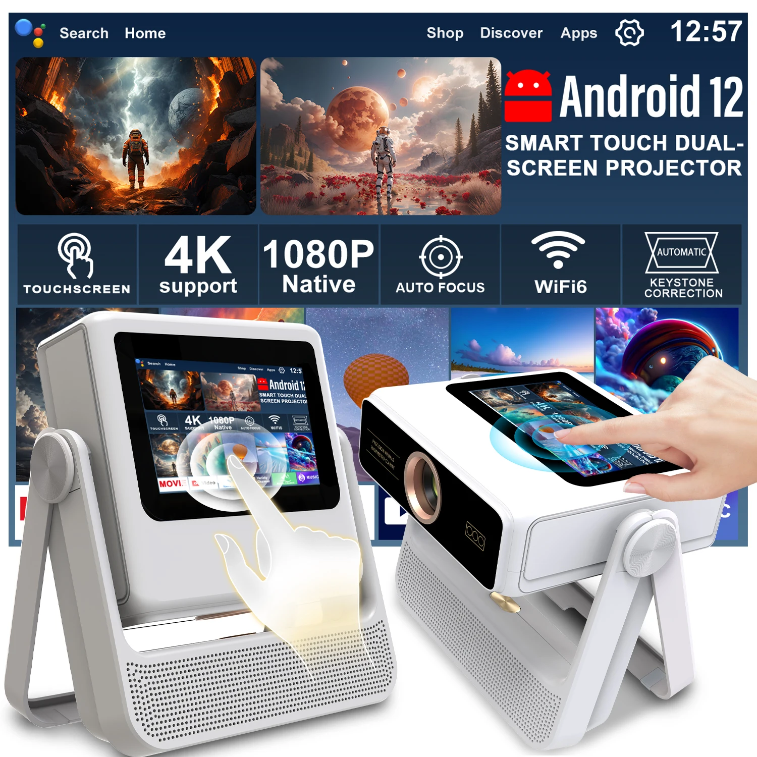 

Ice Sports Watching Projector Native 1080P Touch Operate Wall And Ceiling Dual Projection Mode