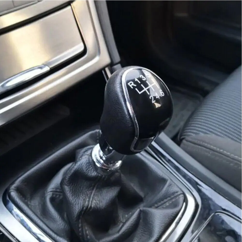 6/5 Speed Gear Shift Knob for FORD Mondeo Mk4 S-Max C-Max Focus Mk2 Kuga Leather Shifter Lever Arm Headball Car Accessories