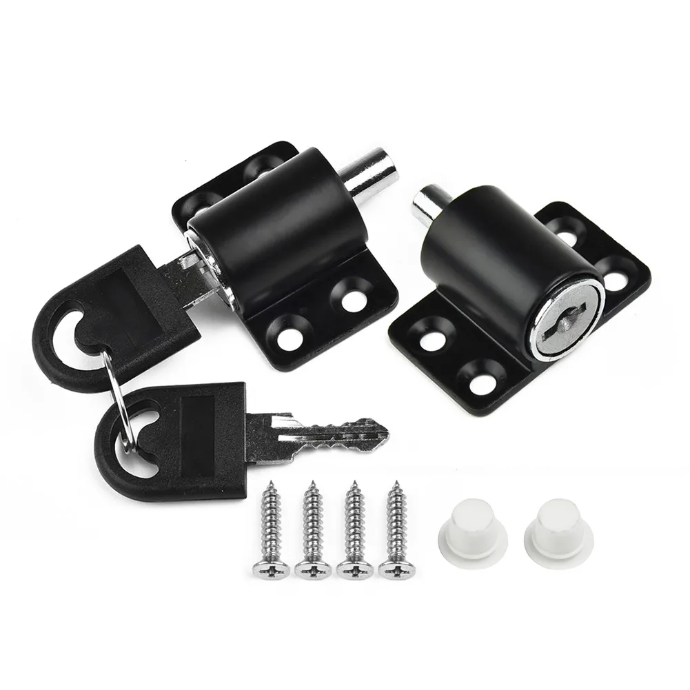 

Catches Locks Replacement 2Pcs Door Catches Excellents Portables Set Sliding Patio Window Bolt With 2 Keys Tools
