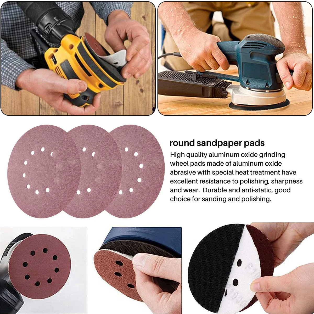 225mm Sanding Discs,25Pcs P120 Grit 10 Hole Round Sandpaper Pads,for Drywall Sander Long-Neck Sander Sanding Giraffe image 4