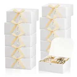10 PCs Gift Boxes with Lids, White Gift Boxes, Bridesmaid Proposal Box , Wedding, Packaging, Present, Birthday, Christmas, Party