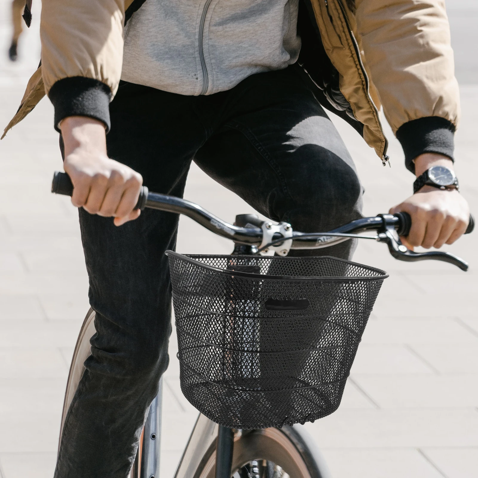 

Bicycle Basket Steel Mesh H Large Metal Wire Thicken Detachable Bike Accessories Rear Large Capacity Storage