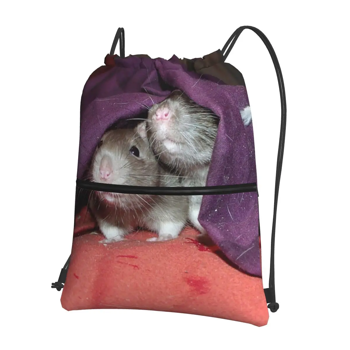 

Hidden Rats Backpacks Multi-function Drawstring Bags Storage Bag Book Bags for Man Woman Students