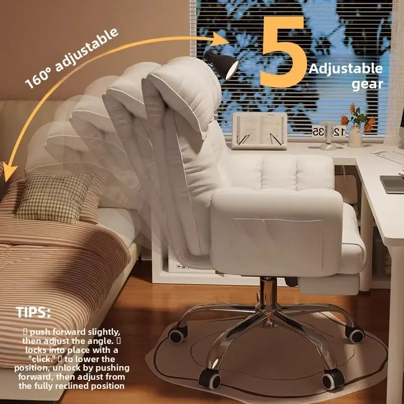 Ergonomic Computer Desk Chair Comfort Long Hours Office Recliner Dorm Gaming Backrest Chair with Lounge Sleeping Feature