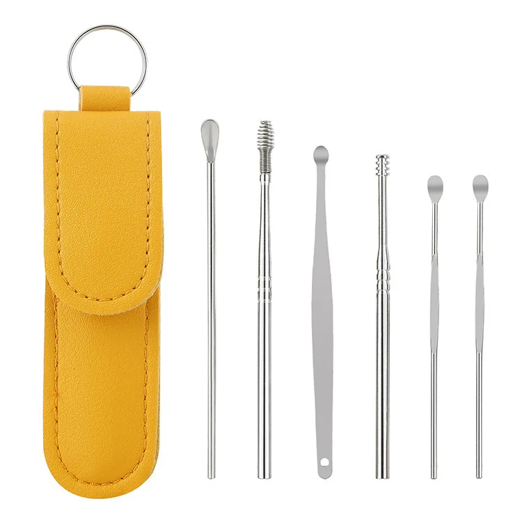 6Pcs High-Practical Spiral Ear Pick Set Safe Ear Wax Removal Tool Kit for Gentle Ear Cleaning