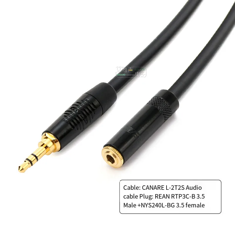 CANARE 2T2S 3.5mm Headphone Extension Cable NYS240LBG Audio RTP3CB Female Head Fever 3.5 Small 3-core Coupler REAN