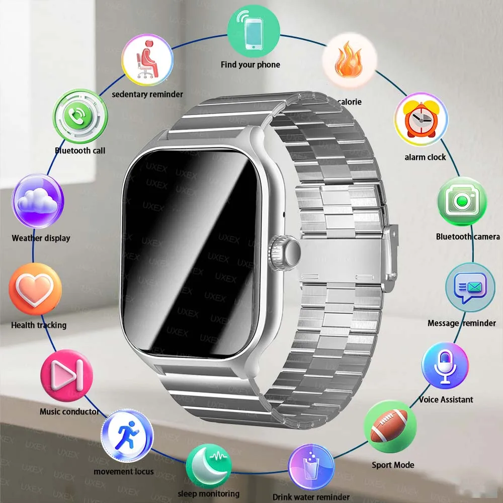 New Smart Watch For Men Full Touch Screen 2.01 BT Call Watches Global Version Sport Fitness Tracker Smartwatch Lady Reloj Mujer