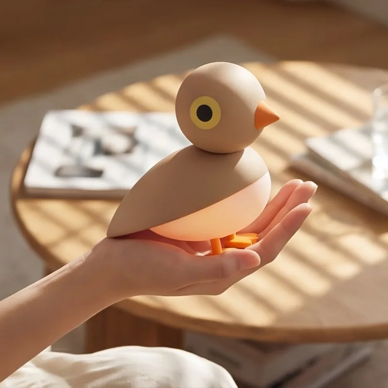 Magnetic Bird Night Light LED Table Lamp with Motion Sensing Mount and Flat Base for Bedroom Hallway Wardrobe Bedside Decor