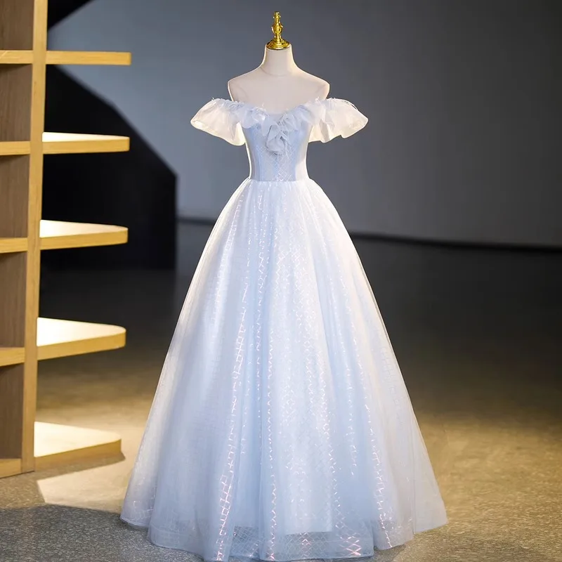 Uniformes de desempenho de coro, saias largas para solistas, novo relatório de outono 2025, vestidos de noite para exame de arte vocal para mulheres