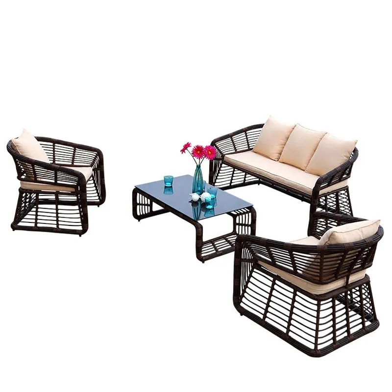 Outdoor rattan furniture, courtyard garden bed and breakfast villa sofa