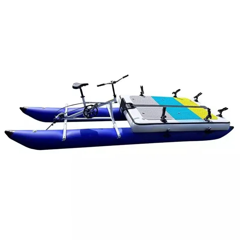 Inflatable fishing float, floating fishing boat, water platform fishing blanket, thickened and widened rubber boat