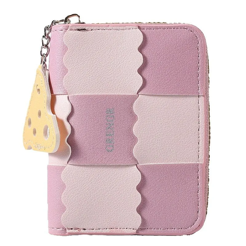 Biscuit weaving, short wallet, small and luxurious, delicate document bag, large capacity, multi-card card holder, coin purse