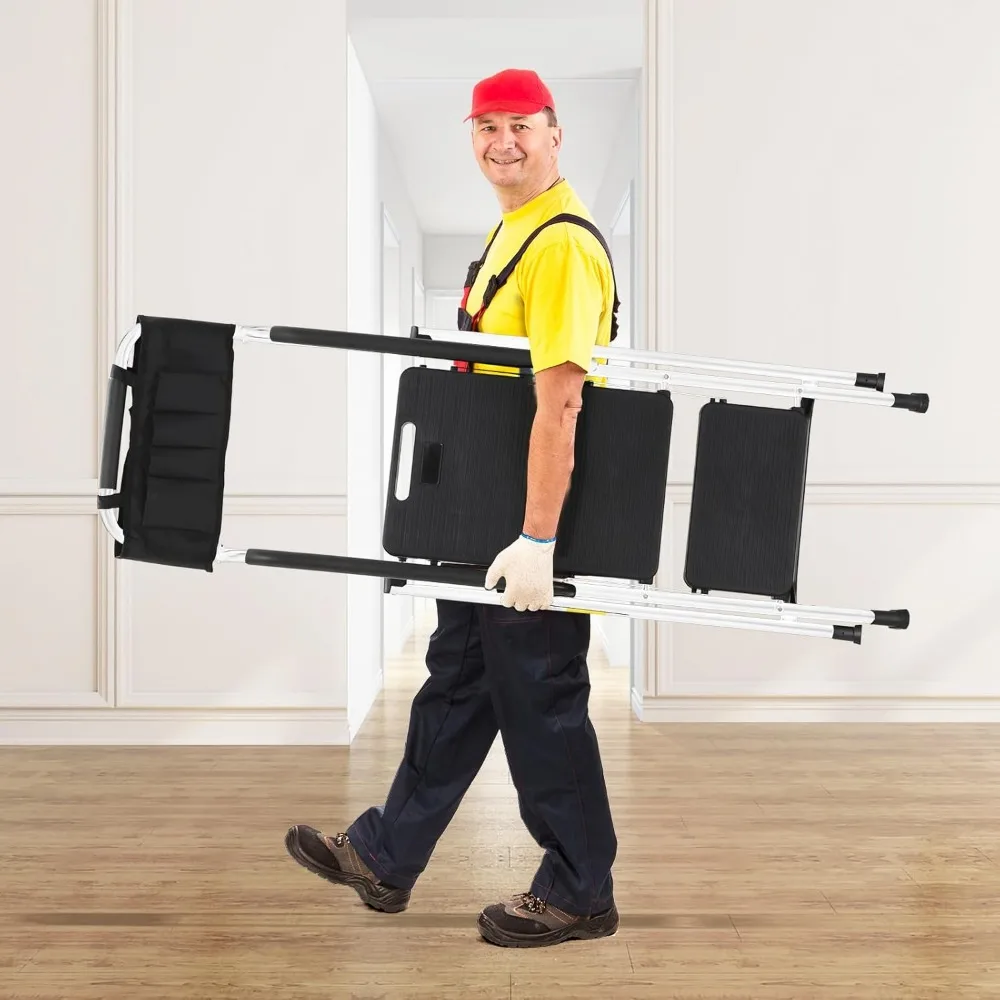 3-Step Ladder with Hand Rails Anti-Slip Platform & Rubber Feet - Lightweight Heavy Duty Foldable & Portable - 330 lbs Capacity