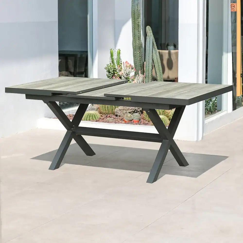 Manufacturers Custom High Quality Outdoor Garden Terrace Aluminum Dining Table Durable Retractable Dining Table