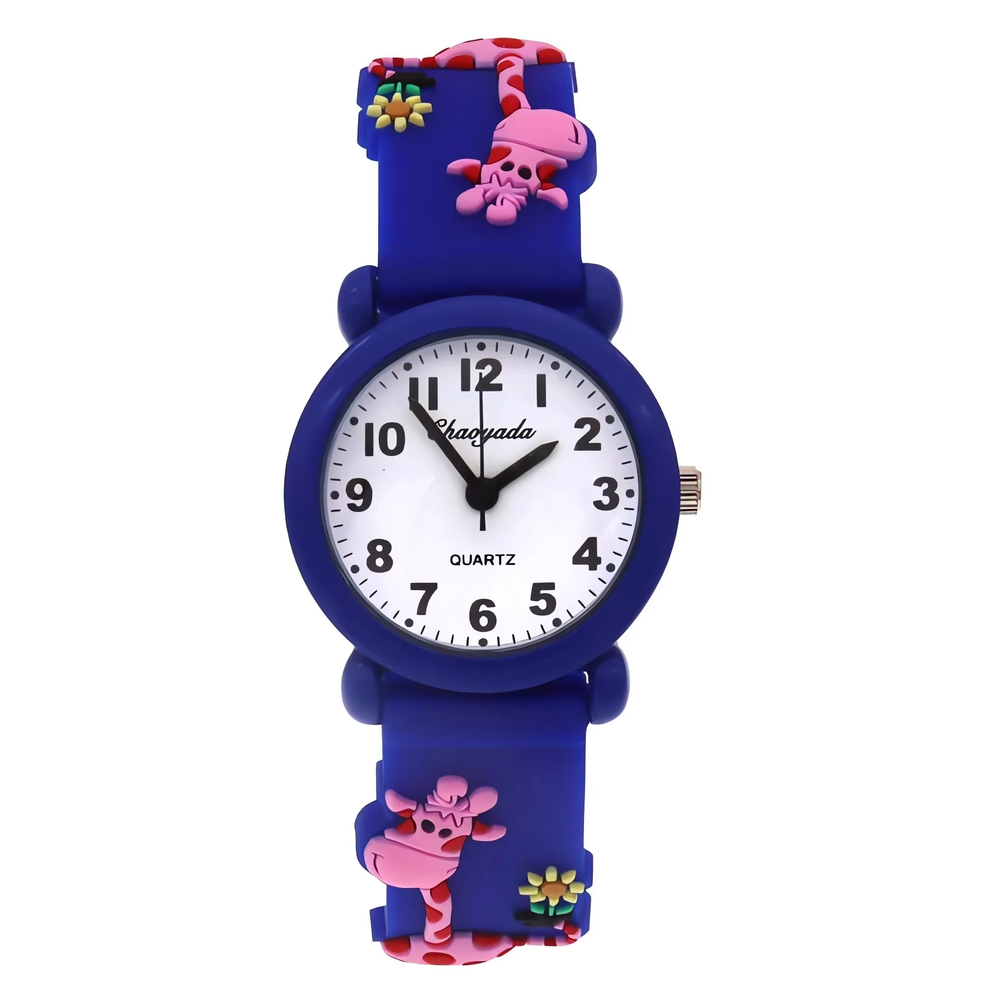 

Cartoon Kids Wrist Watch with Silicone Strap Colorful Giraffe Design Clock Case Children