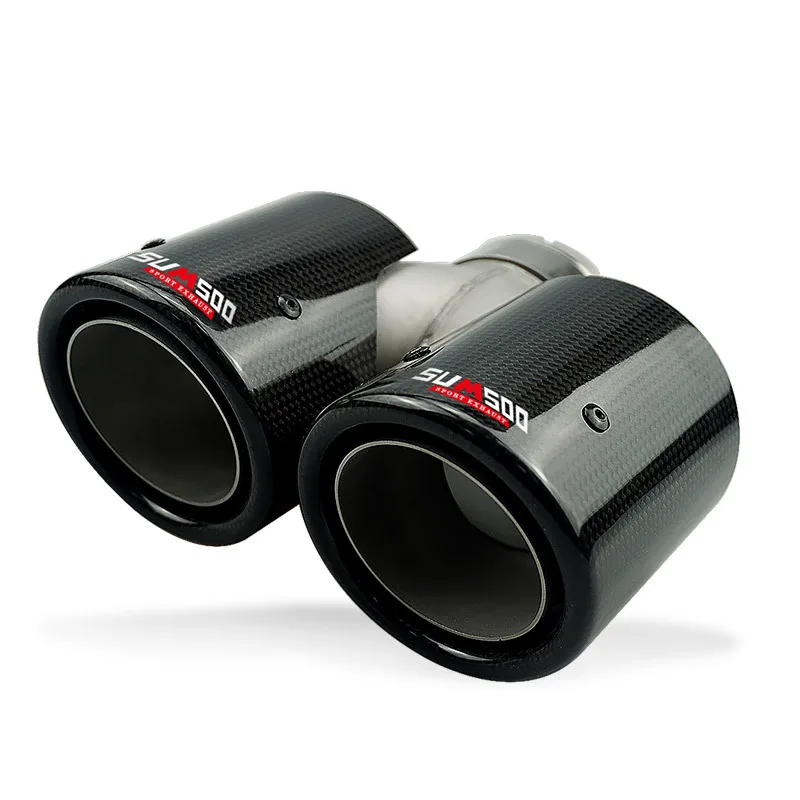 

Modified ultra short twin outlet automobile tailpipe, exhaust pipe, carbon fiber tailpipe