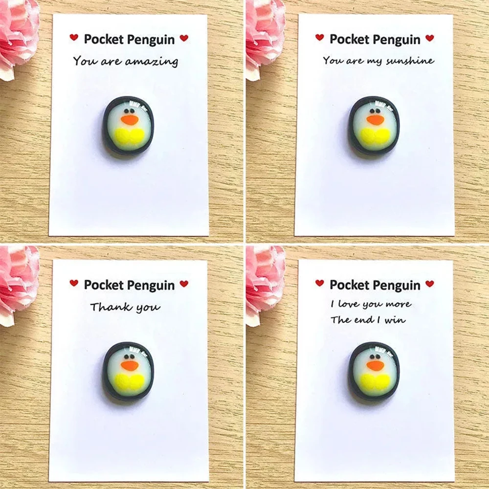 A Little Pocket Penguin Hug Keepsake Ornament Cute Gift with Small Message Card Distance Social Present During Lockdown In Stock
