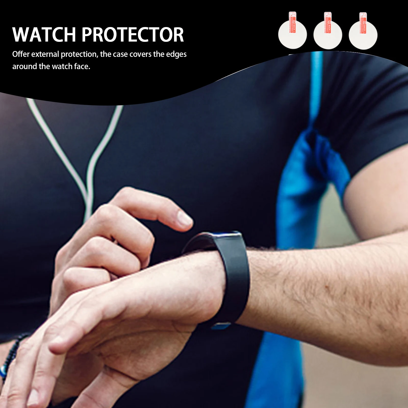 

6Pcs Eye Protection Blue Light Tempered Glass Screen Protector for Smartwatch Wear-Resistant Professional Watch Film