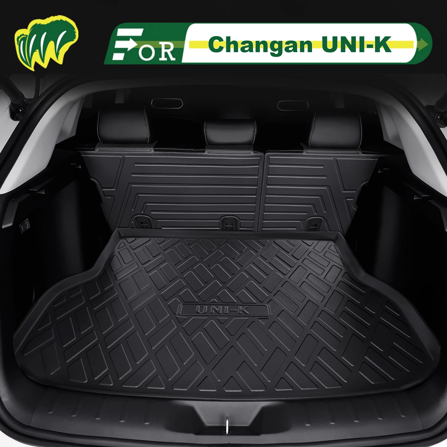 

Для Changan UNI-K 2021-2025 TPE индивидуальный коврик для багажника автомобиля всесезонный коврик для багажника 3D-образная подкладка для багажника защитный коврик для спинки стула
