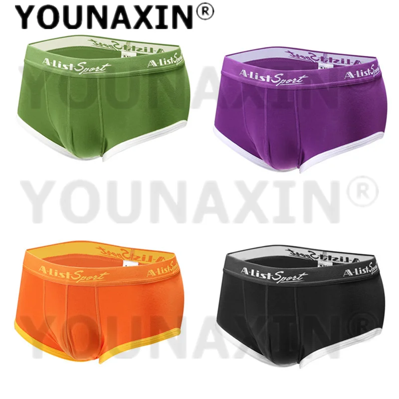 

4 Pack Men Big Size Briefs Underwear Cotton Boy Undies Solid Color Shorts Panties Child Knickers Underpants M L XL 2XL 3XL