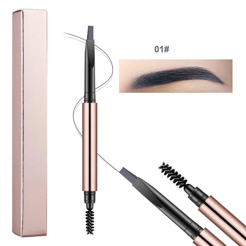Dubbelzijdig wenkbrauwpotlood voor wilde lijnen met cutter, private label, aangepast logo, veganistische make-up, groothandel wenkbrauwverf