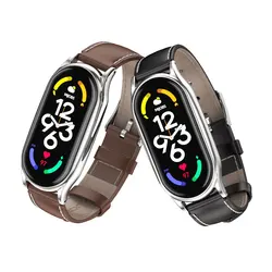 Xiaomi Mi Band 9 8 7 6 5 4 3用ブレスレット Mi Band 8レザーリストミバンド6ストラップリストバンドPulseiraスマートアクセサリー