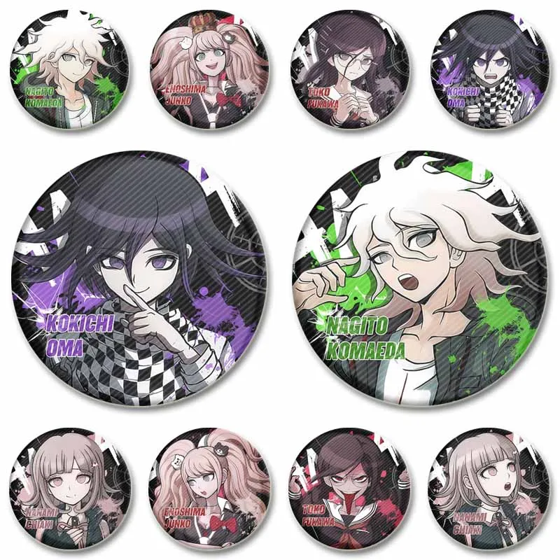 Game Peripheral Danganronpa Trigger Happy Havoc Button Pins Cartoon Cosplay Badge Pins Backpack Accesorios Fans Collection Gifts