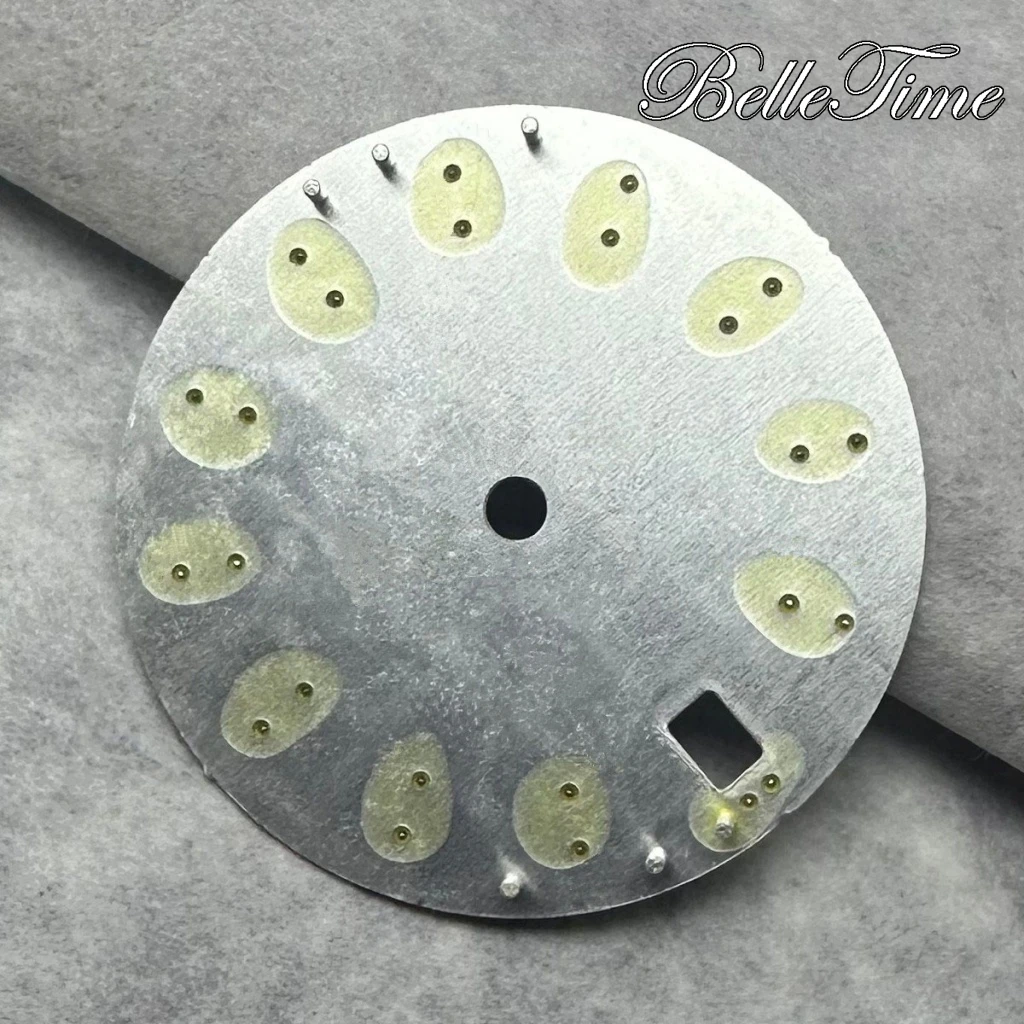 28.5mm NH35 Dial Single Calendar Watch Dial White/Blue/Black/Sky Blue Fit NH35 NH36 Movement Green Luminous  Dial Accessories
