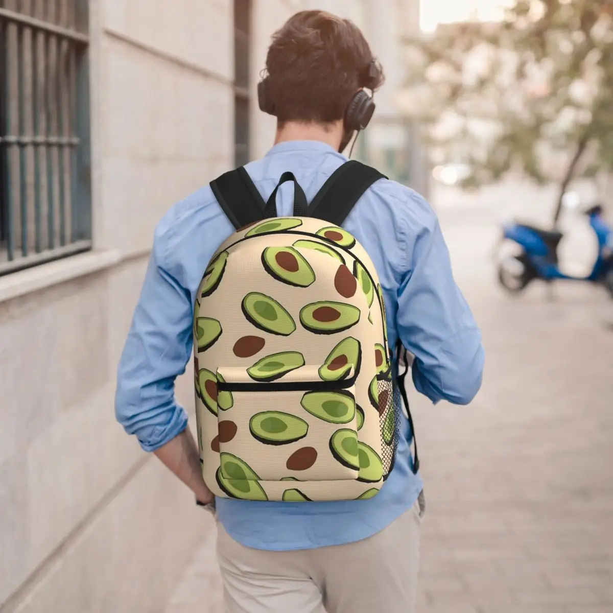 

Vibrant Avocado Slice Pattern Backpack Boys Girls BookBag Kids School Bag Computer Shoulder Bags for Men Women