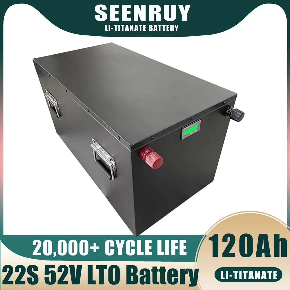 SEENRUY LTO 22S 52V 120Ah Lithium Titanate Battery Use 2.4v Pouch Cells for 48V Solar System Tricycle Power Bank wheelchair