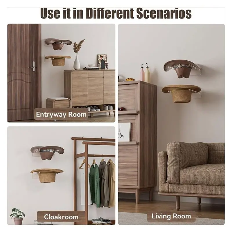 A03F-Acrylic Hat Wall Hook Holder Multifunctional For Home Organization Hat Display And Storage Hat Organizer view 5