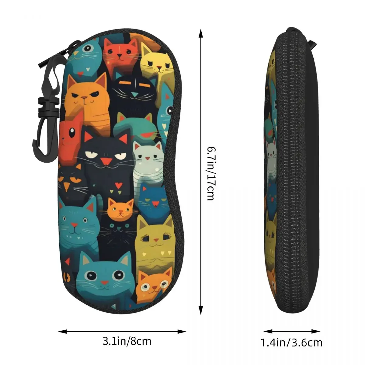 Various Cats Glasses Case Cover Animal Print Sunglasses Case Pocket Fashion Eyewear Box Custom Men Women Eyeglass Cases Cover