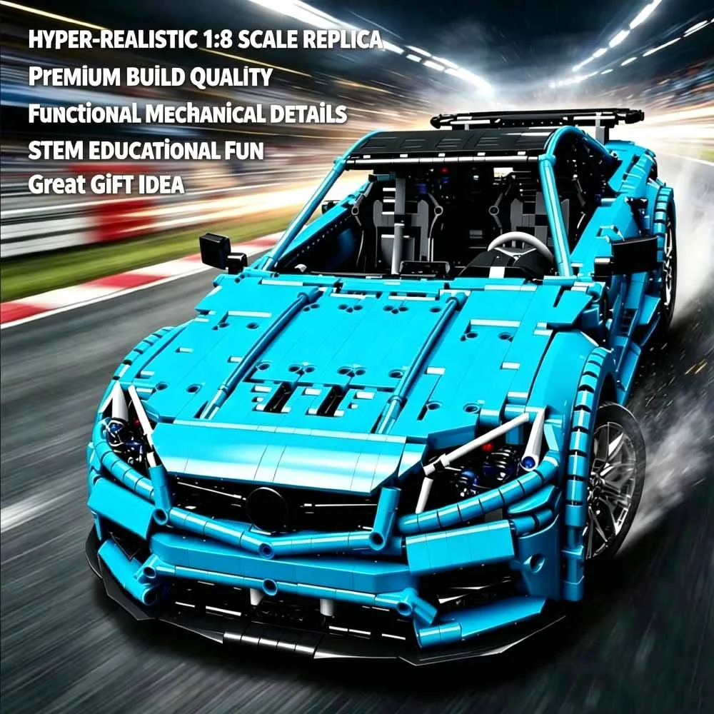 Technical Speed Supercar C63 AM-G Model Building Blocks MOC-60193 Sports Car Bricks Toy Adult Gift 4129pcs view 3