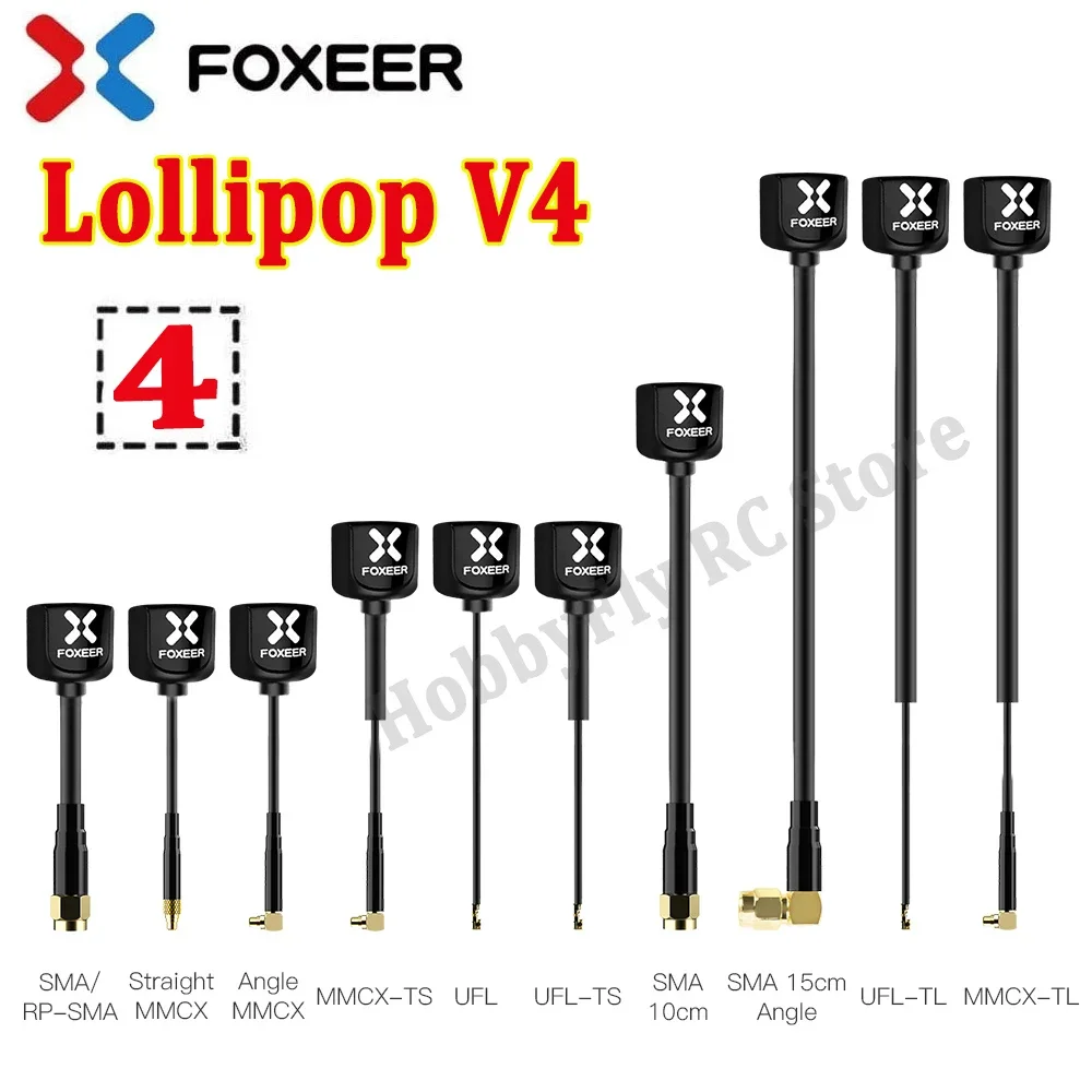 2PCS Foxeer Lollipop V4 Antenna Omni 5.7G 2.6DBI Antenna RHCP LHCP SMA MMCX Right Straight RHCP UFL Super Mini for RC FPV Drone