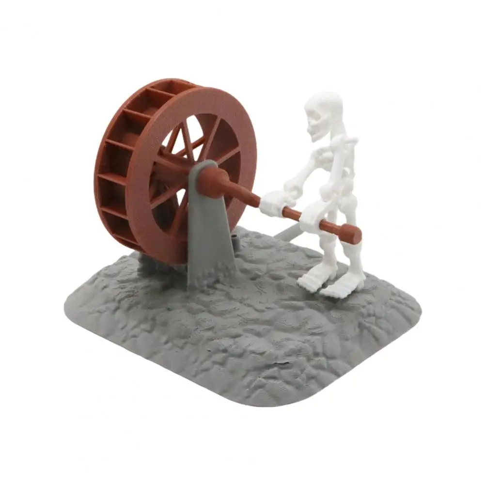Spooky Aquarium Ornament Aquarium Skeleton Decoration Waterwheel Skeleton Decoration for Fish Tank Spooky Skull Aquarium