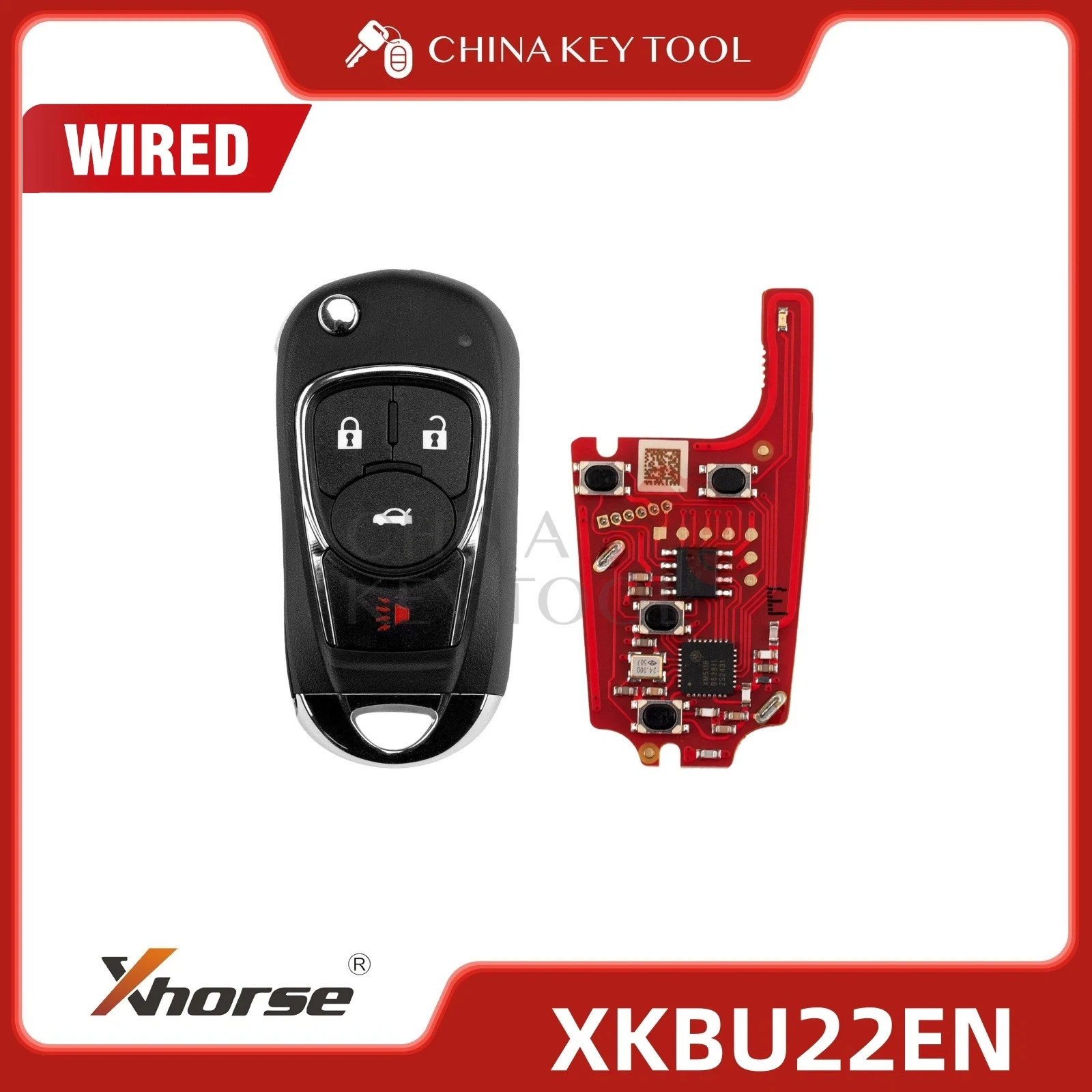 Xhorse 2nd Generation Wire Remote Key for Buick Type 4 Buttons XKBU22EN Global Version