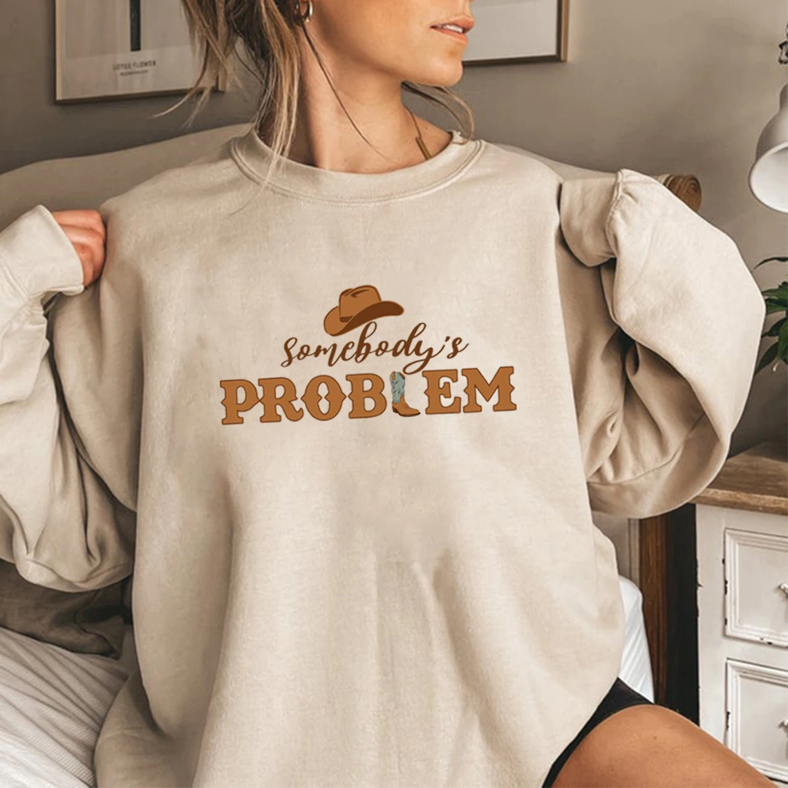 

Somebody's Problem Sweatshirt Country Music Sweatshirts Women Hoodies Tennessee Trip Hoodie Cute Western Pullovers Vintage Top