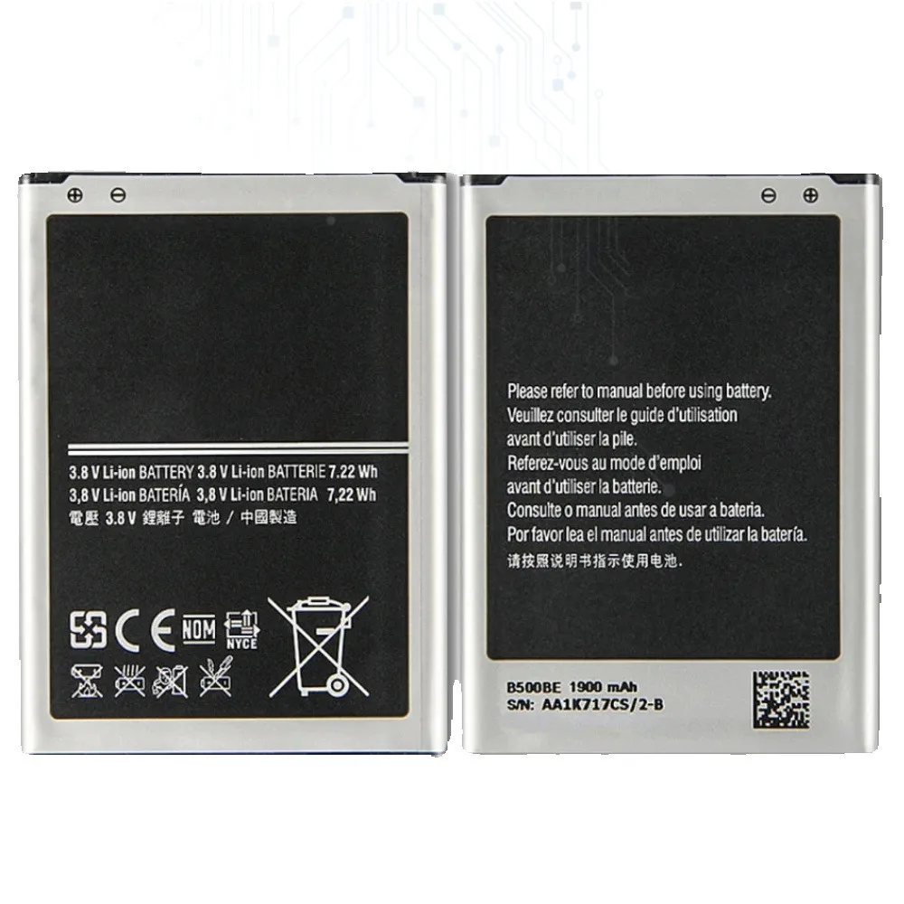 Battery For Samsung Galaxy S4 Mini I9192 I9195 I9190 I9198 J110 I435 I257 B500AE 3 Pin 1900Mah