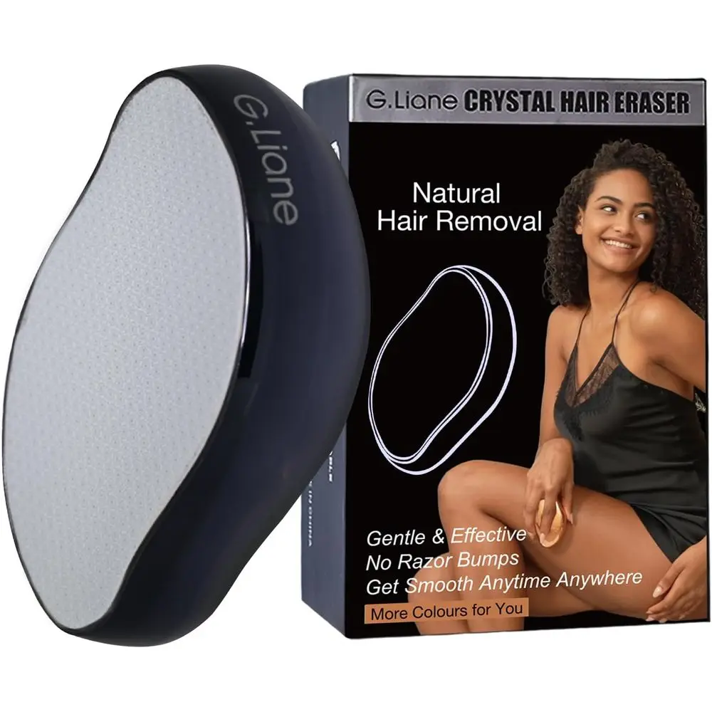 

Безболезненный прибор для удаления волос, эффективное устройство для удаления волос и отшелушивания кожи с использованием наностекла, бритва для тела для женщин и мужчин (черный)