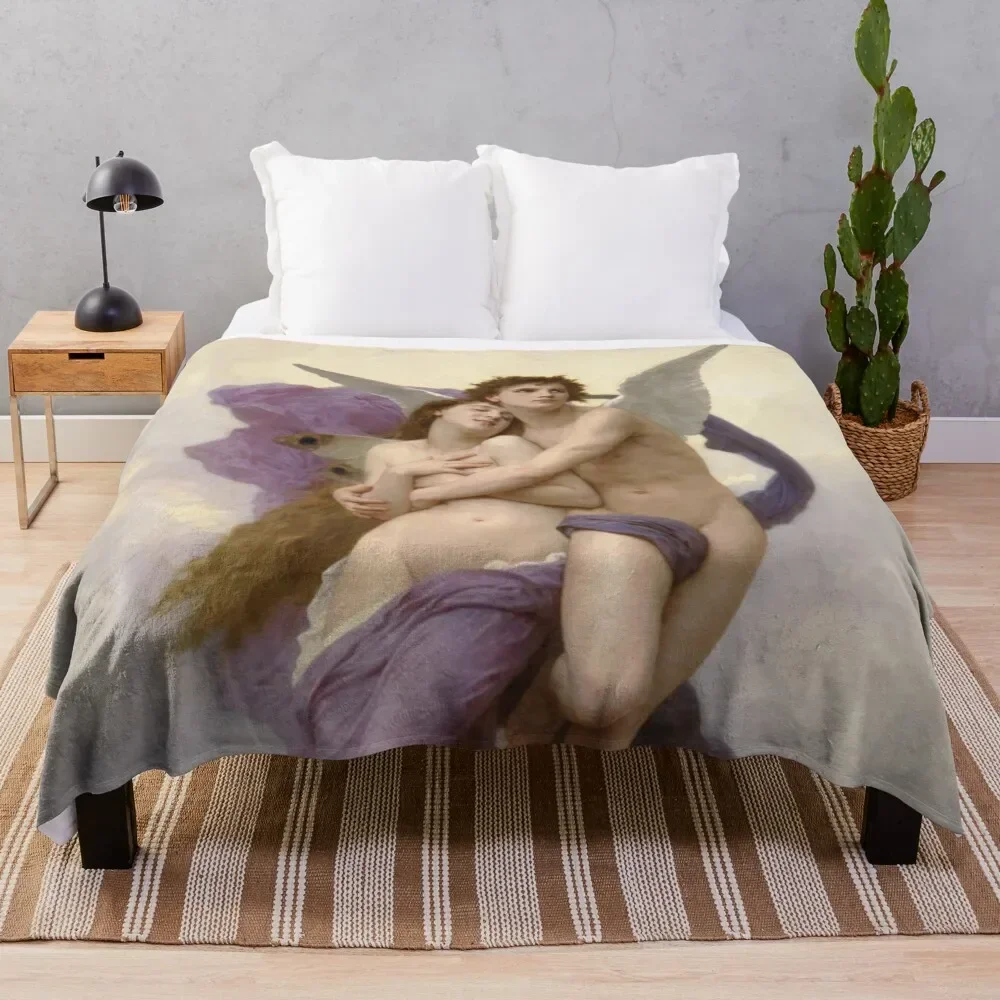 Le ravissement de Psyche angel - William Adolphe Bouguereau Throw Blanket Luxury Multi-Purpose wednesday Blankets