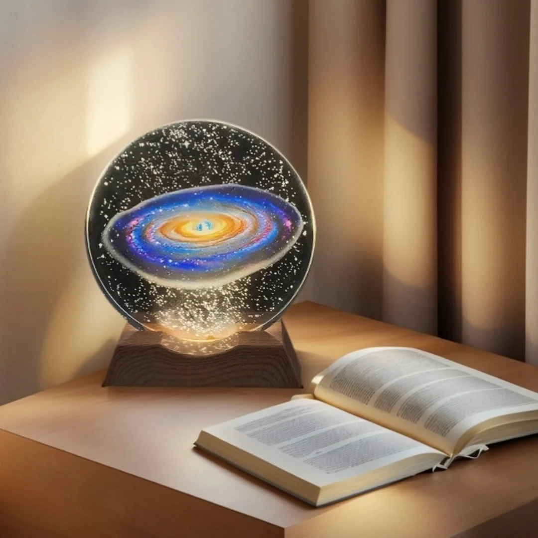 갤럭시 크리스탈 LED 야간 조명 스트립 베이스, 유리 장식 램프, 침실, 거실, 생일 및 어머니의 날에 적합