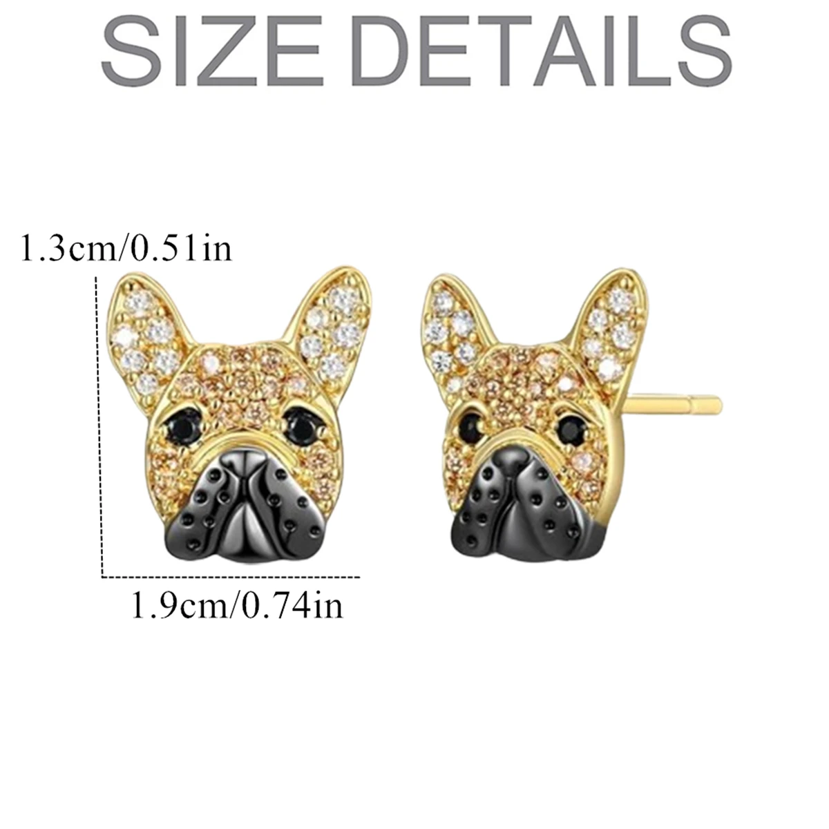 Creative Cute Golden French Bulldog Stud Earrings for Women Exquisite Pet Puppy Earrings Jewelry Holiday Gifts for Dog Lovers