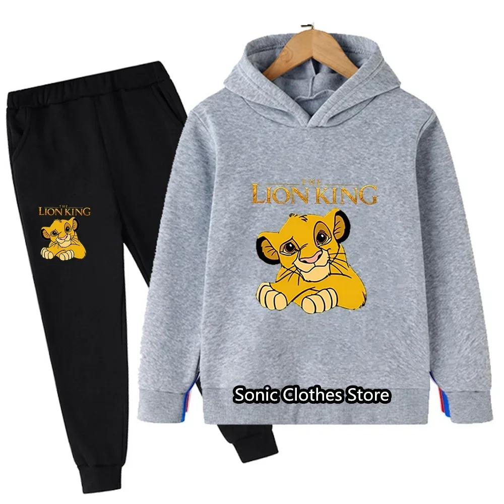 

Lion 2pcs Set Spring Autumn Baby Boy Sport Outfits Clothes Sets Girls Lion King Simba Tops Hoodies+Pants Children Tracksuit