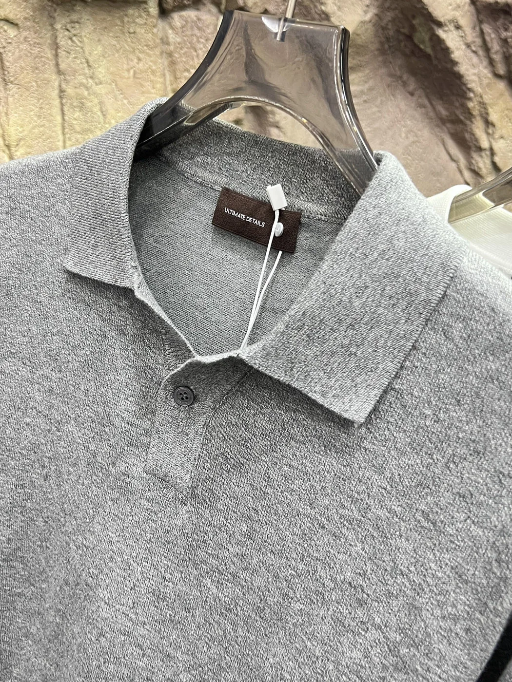 Italian Luxury Cotton Knit  Shirt Ultra Fine Yarn Men's Fashion Spring Autumn Turn-down Collar Long Sleeve Breathable Sta...