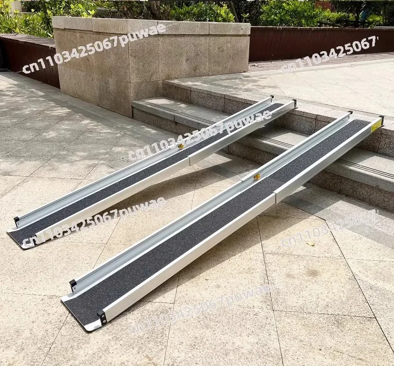 Portable Retractable Wheelchair Ramp for Stairs Electric Scooter Loading Ramp Board Aviation Case Accessibility Threshold Ramp