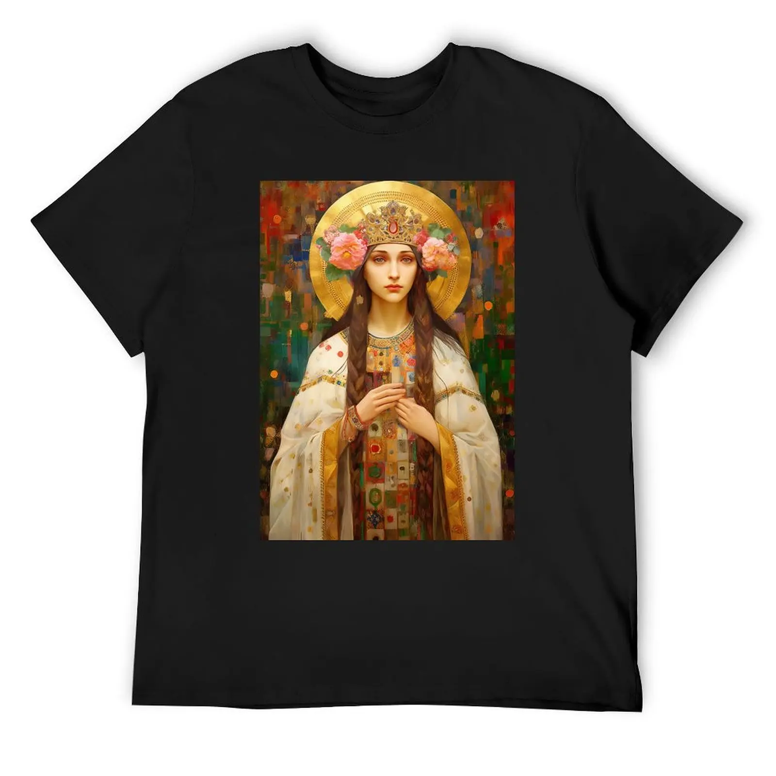 Футболка Saint Elizabeth of Hungary с синим замком, рубашка Croswit, мужская мужская одежда