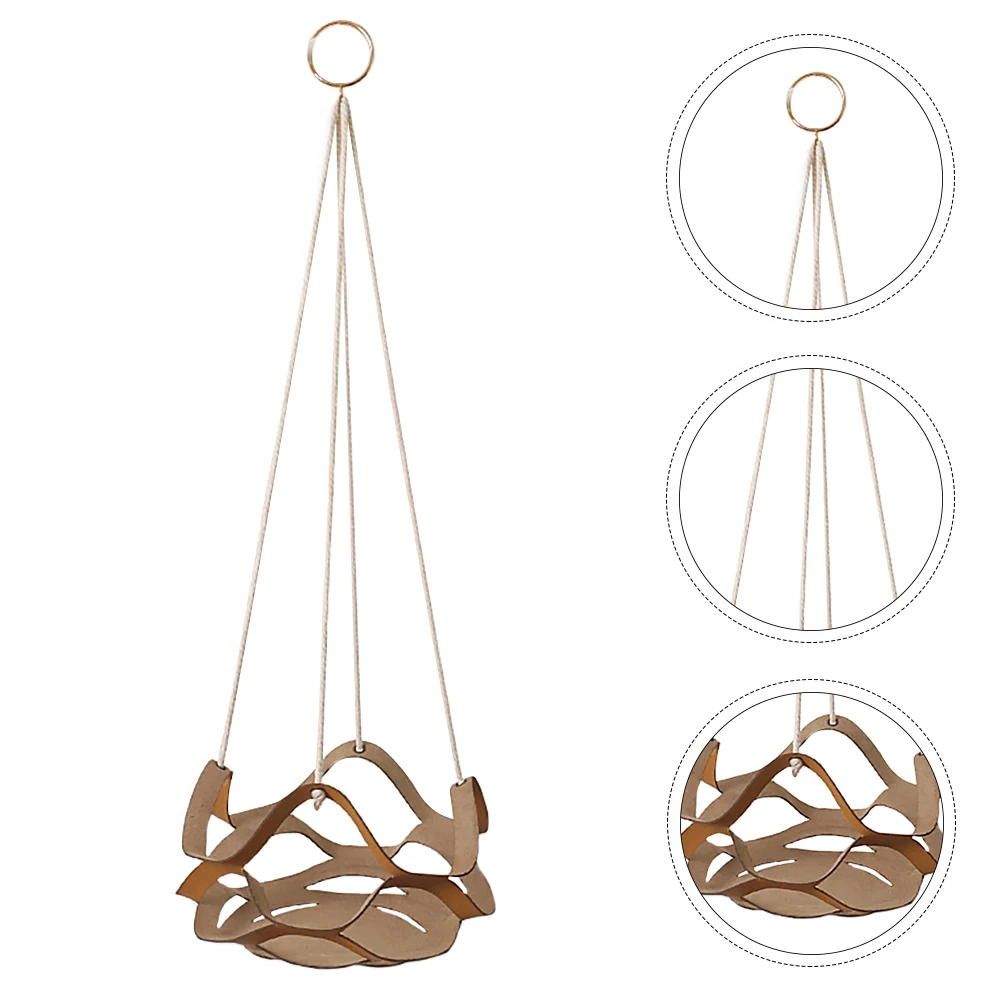 

Planter Basket Hanging Flower Pot Holder for Yellow Macrame Strong Durable Multi Layers Home Decor