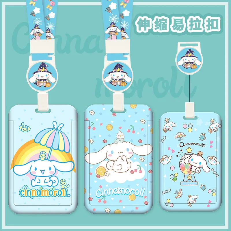 

New Sanrio Cinnamoroll Card holder Cartoon Campus Card Holder LD Card Holder Child Pick-Up Lanyard Meal Card Girl's Gift
