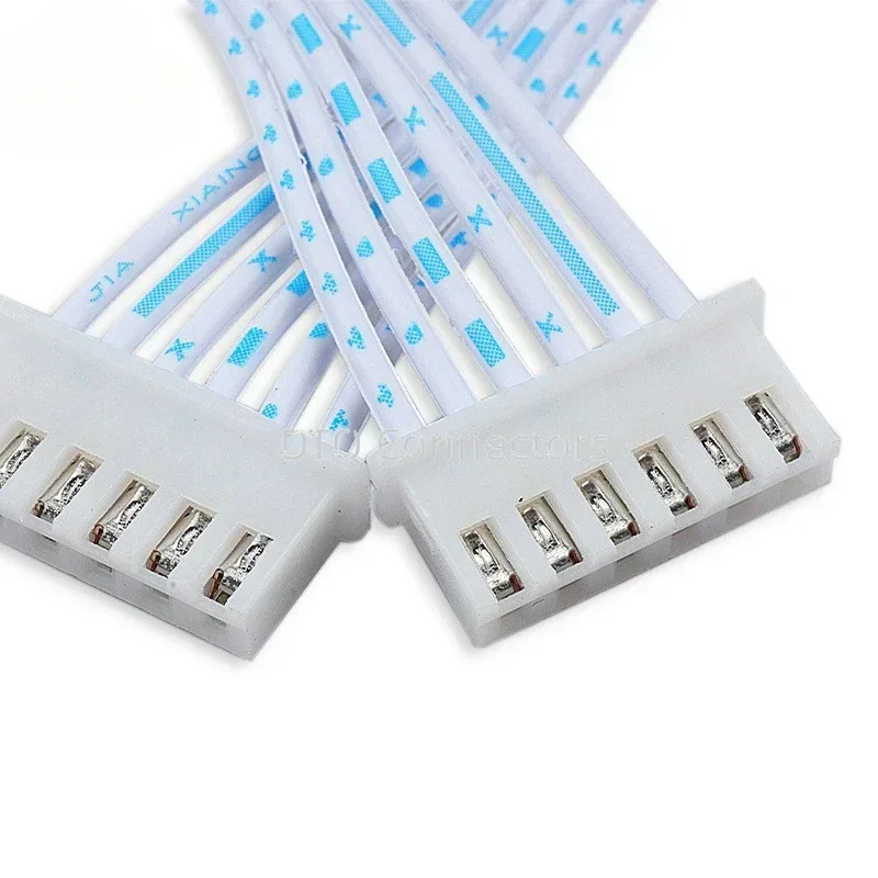 5Pcs 10-50cm XH2.54mm Pitch 2/3/4/5/6/7/8/9/10/11/12 Pin blue White Wire Ribbon Cable Single/Double Head Same Direction/Reverse