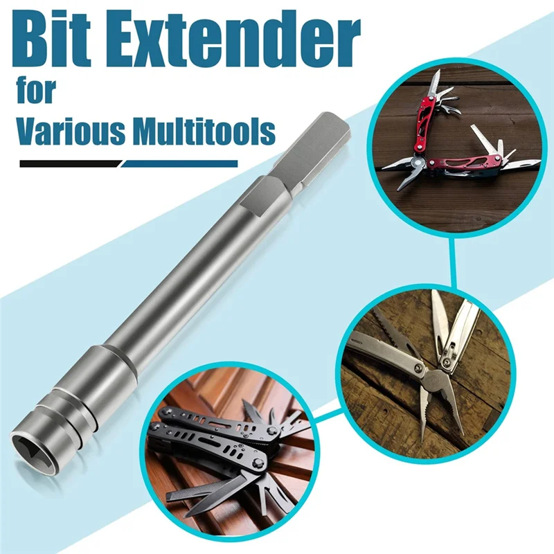 

【People Favorite】Bit Driver Extender For Multi-Tool, 1/4 Inch Hex Adapter–Add-On Accessory For Leatherman, Surger, Wave Plus